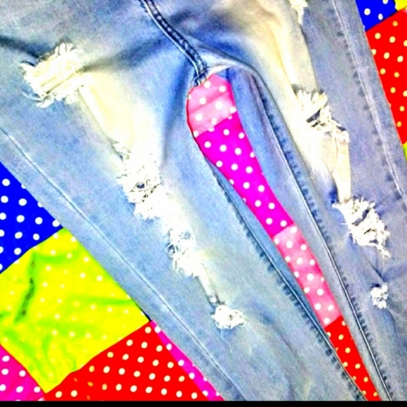 Go Go Jeans Size 13 High Rise Skinny Leg Ripped - Picture 5 of 8